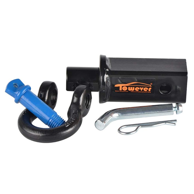 Towever 83710 Towever Shackle Hitch Receiver 2 inch, Hitch Shackle Heavy Duty with 3/4'' D Ring Shackle, d Ring Recovery Hitch Compatible with Trucks Jeeps - Image 3